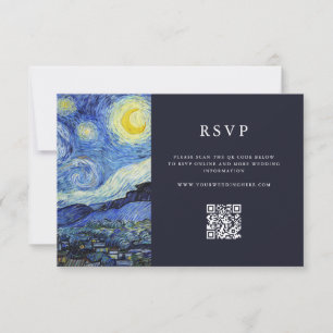 Vincent Van Gogh Starry Night Wedding RSVP Card