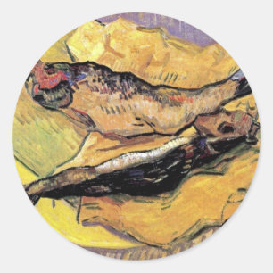 Vincent Van Gogh - Still Life Bloaters Fine Art Classic Round Sticker