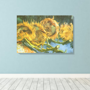 Vincent van Gogh - Still Life: Four Cut Sunflowers Canvas Print