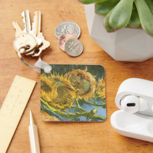 Vincent van Gogh - Still Life: Four Cut Sunflowers Key Ring
