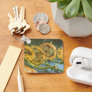Vincent van Gogh - Still Life: Four Cut Sunflowers Key Ring