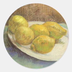 Vincent van Gogh - Still Life Lemons on a Plate Classic Round Sticker