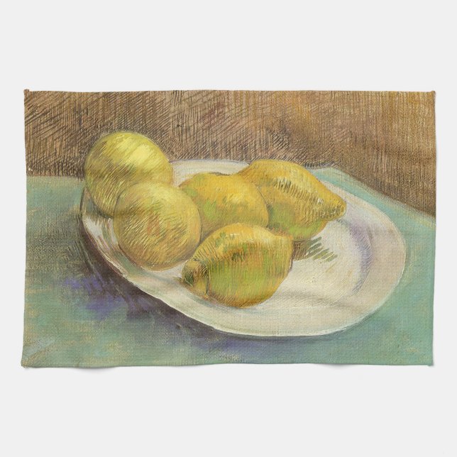 Vincent van Gogh - Still Life Lemons on a Plate Tea Towel (Horizontal)