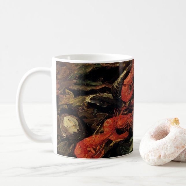 Vincent van Gogh - Still Life Mussels and Shrimp Coffee Mug (With Donut)