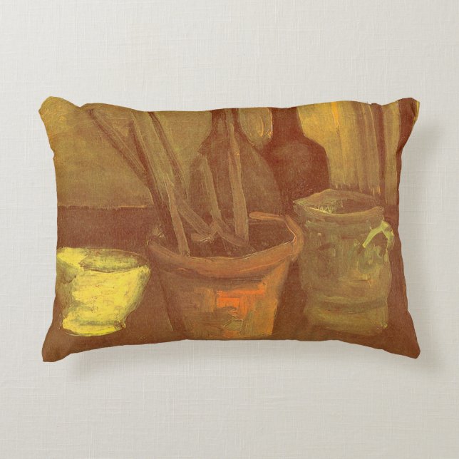 Vincent van Gogh - Still Life Paintbrushes in Pot Decorative Cushion (Front)