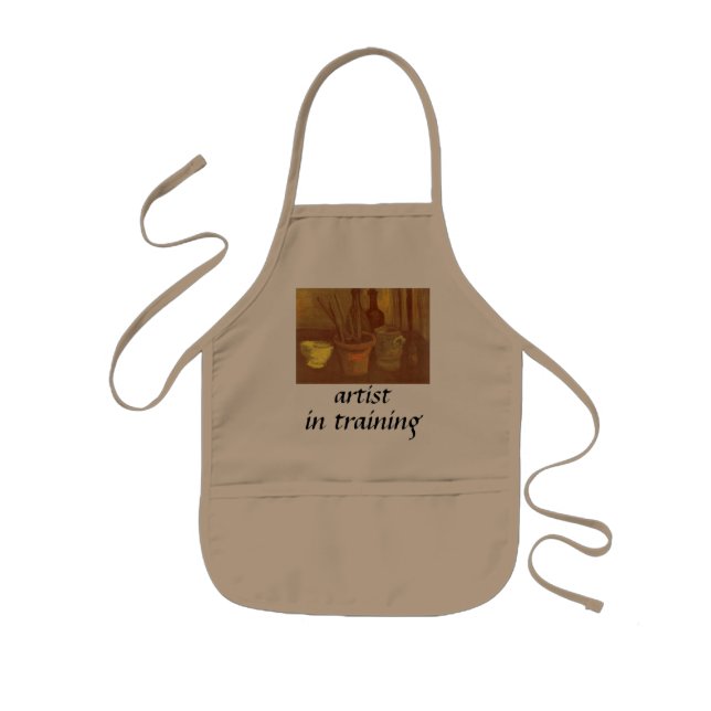 Vincent van Gogh - Still Life Paintbrushes in Pot Kids Apron (Front)