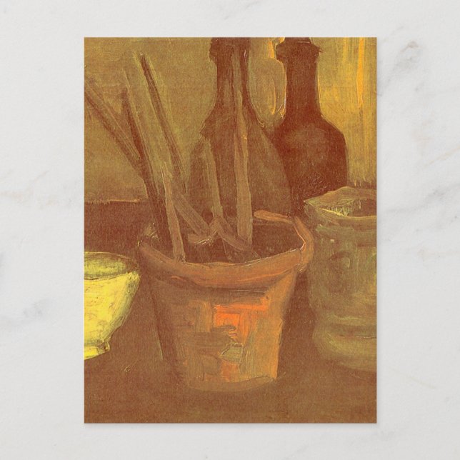 Vincent van Gogh - Still Life Paintbrushes in Pot Postcard (Front)