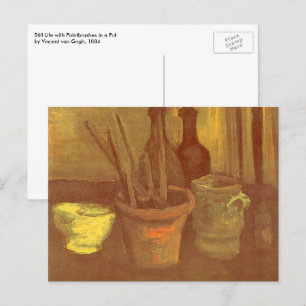 Vincent van Gogh - Still Life Paintbrushes in Pot Postcard