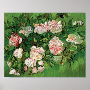 Vincent Van Gogh - Still Life Pink Roses Fine Art Poster