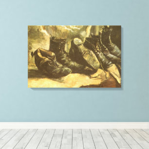 Vincent van Gogh - Still Life Three Pairs of Shoes Canvas Print