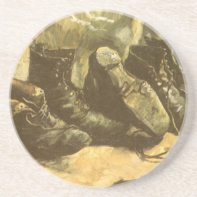 Vincent van Gogh - Still Life Three Pairs of Shoes Coaster (Front)