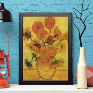 Vincent van Gogh Still Life Vase w 15 Sunflowers Poster