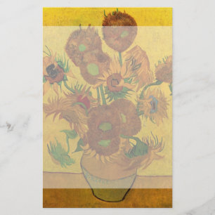 Vincent van Gogh Still Life Vase w 15 Sunflowers Stationery