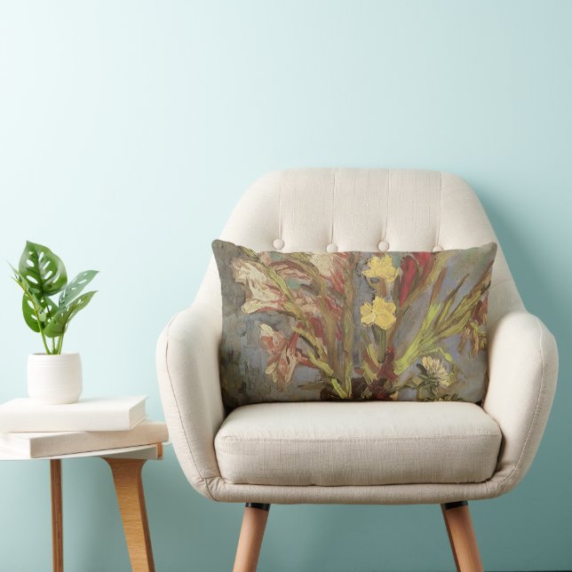 Vincent van Gogh - Still Life Vase with Gladioli Lumbar Cushion (Chair)