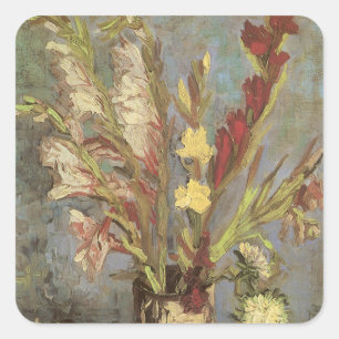 Vincent van Gogh - Still Life Vase with Gladioli Square Sticker
