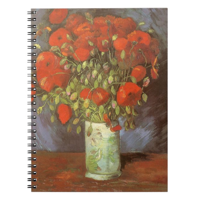 Vincent van Gogh Still Life Vase with Red Poppies Spiral Notebook (Front)