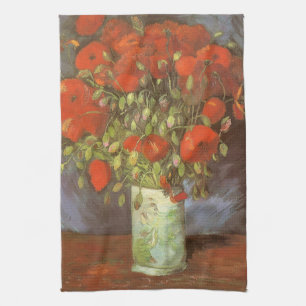 Vincent van Gogh Still Life Vase with Red Poppies Tea Towel