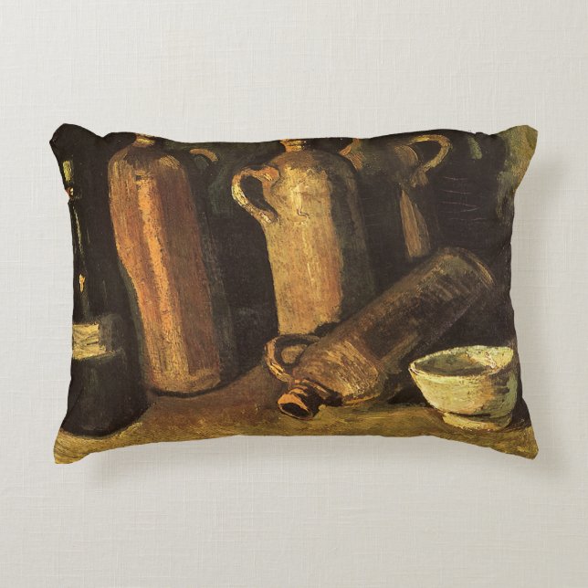 Vincent van Gogh - Still Life with 4 Stone Bottles Decorative Cushion (Front)