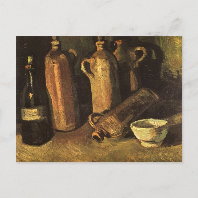 Vincent van Gogh - Still Life with 4 Stone Bottles Postcard (Front)