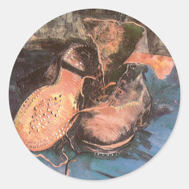 Vincent van Gogh - Still Life with a Pair of Shoes Classic Round Sticker (Front)