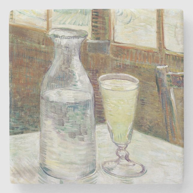 Vincent Van Gogh Still Life With Absinthe Fine Art Stone Coaster (Front)