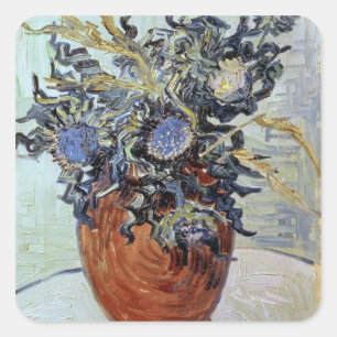 Vincent van Gogh   Still Life with Thistles, 1890 Square Sticker