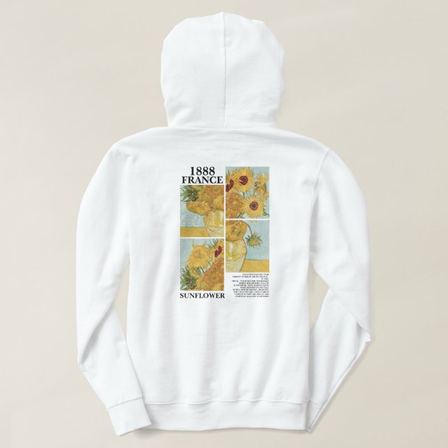 Vincent Van Gogh Sunflowers 1888 Art  Hoodie (Design Back)