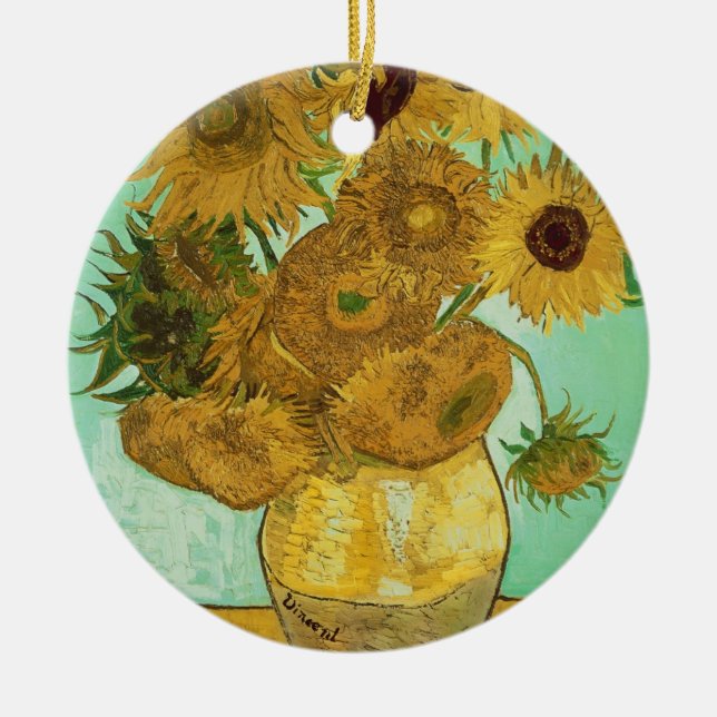 Vincent van Gogh | Sunflowers, 1888 Ceramic Tree Decoration (Front)