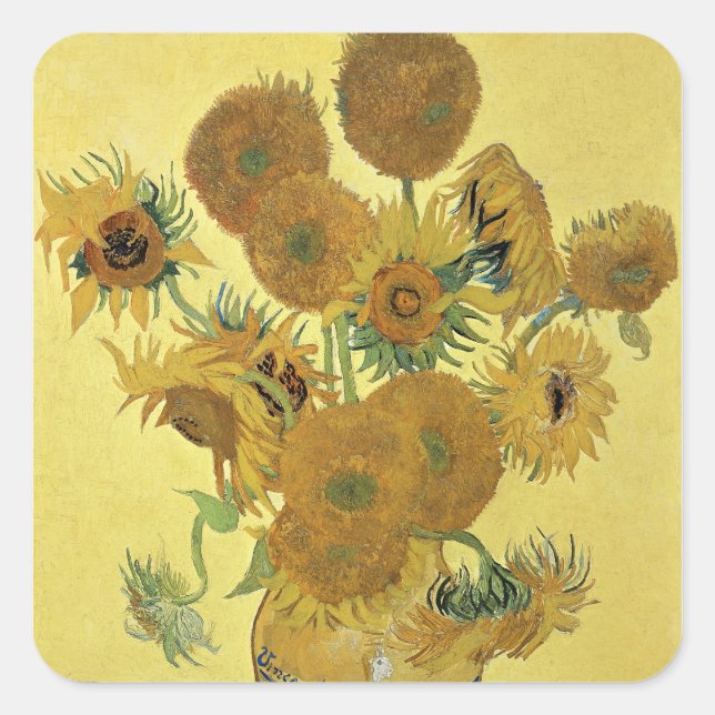 Vincent van Gogh | Sunflowers, 1888 Square Sticker (Front)