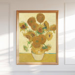 Vincent Van Gogh Sunflowers 1888 Vintage Floral Poster<br><div class="desc">This art print features Sunflowers (Fourth Version,  1888) by Vincent van Gogh — one of the most iconic floral paintings in art history. Digitally restored and printed in high resolution (300 DPI),  this museum-quality reproduction highlights the vivid colour and dynamic brushwork of the original.</div>