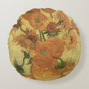 Vincent van Gogh Sunflowers, 1889 Round Cushion