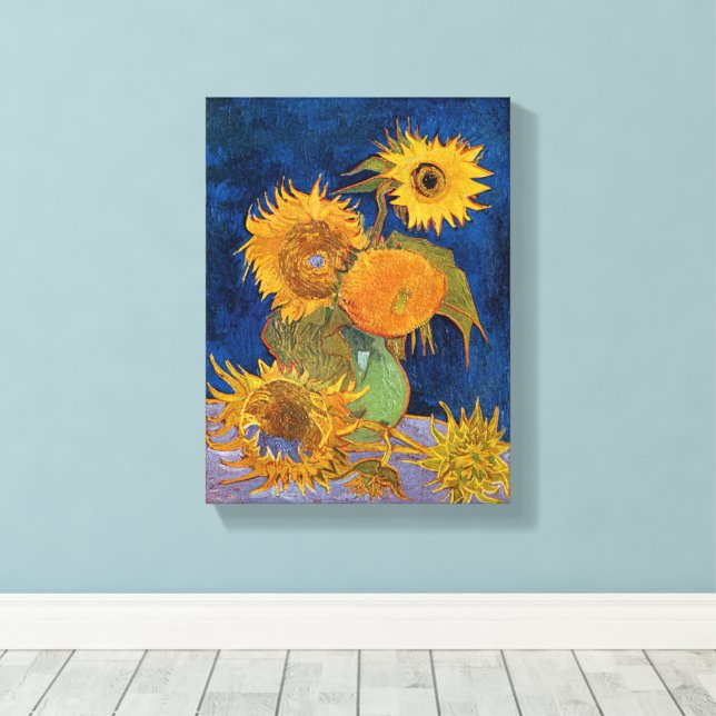 Vincent Van Gogh - Sunflowers, 2nd Version Canvas Print (Insitu(Wood Floor))