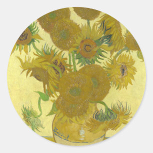 Vincent Van Gogh - Sunflowers - Classic Painting Classic Round Sticker