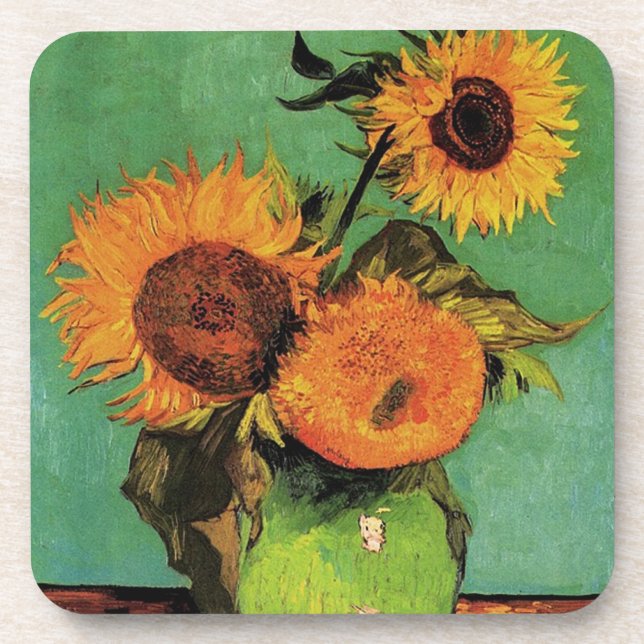 Vincent van Gogh sunflowers Coaster (Front)