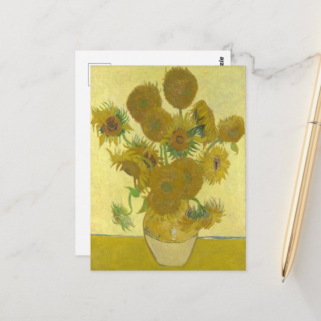 Vincent Van Gogh - Sunflowers, Fourth Version Postcard (Front/Back In Situ)