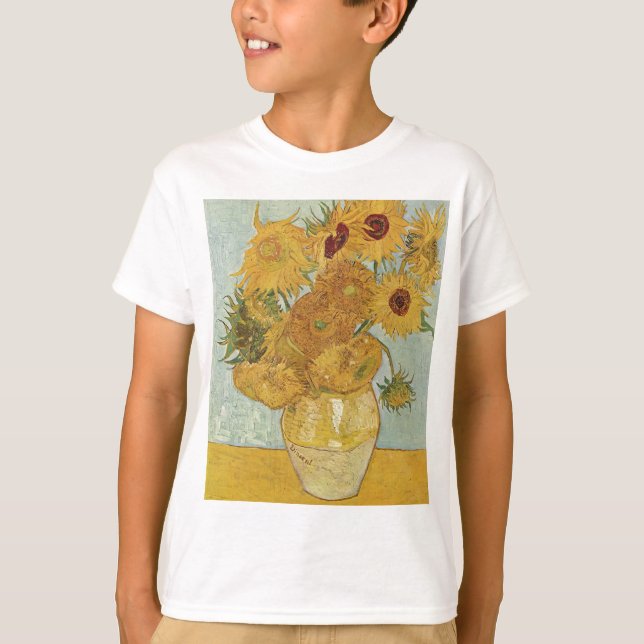 Vincent Van Gogh - Sunflowers - Lovely Floral Art T-Shirt (Front)