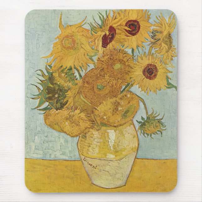 Vincent Van Gogh -  Sunflowers Mouse Pad (Front)
