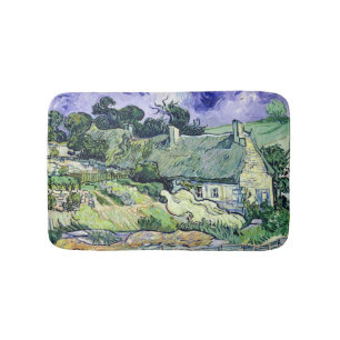 Vincent van Gogh Thatched cottages at Cordeville Bath Mat