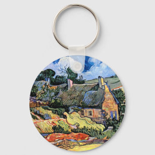 Vincent Van Gogh - Thatched Cottages At Cordeville Key Ring