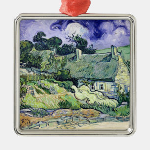 Vincent van Gogh Thatched cottages at Cordeville Metal Tree Decoration