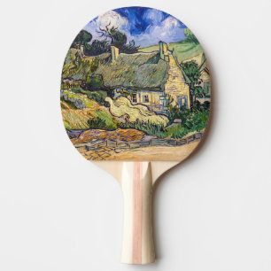 Vincent Van Gogh - Thatched Cottages at Cordeville Ping Pong Paddle