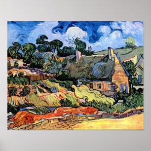 Vincent Van Gogh - Thatched Cottages At Cordeville Poster