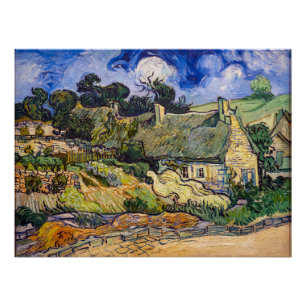 Vincent Van Gogh - Thatched Cottages at Cordeville Poster