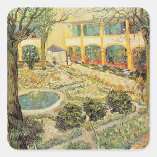 Vincent van Gogh The Asylum Garden at Arles Square Sticker