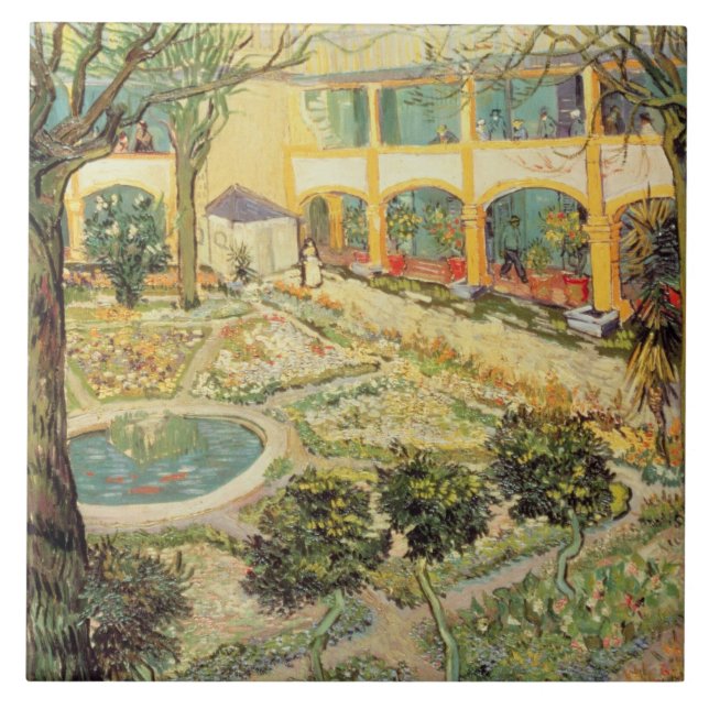 Vincent van Gogh | The Asylum Garden at Arles Tile (Front)