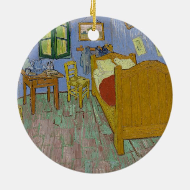 Vincent Van Gogh The Bedroom Ceramic Tree Decoration (Back)
