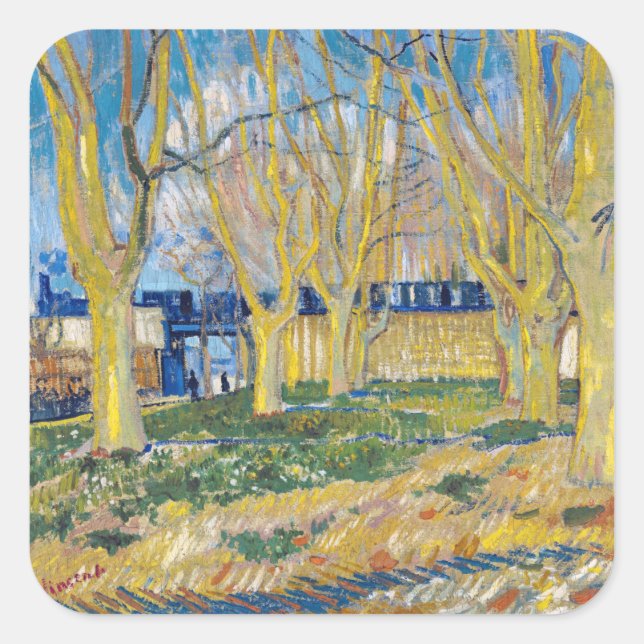 Vincent van Gogh - The Blue Train Square Sticker (Front)
