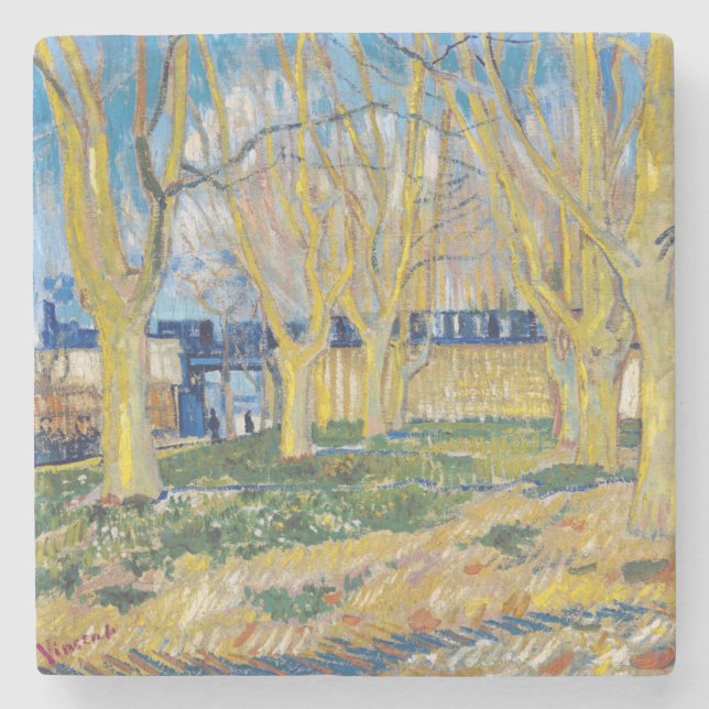 Vincent van Gogh - The Blue Train Stone Coaster (Front)