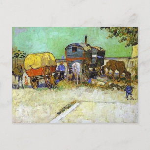 vincent van gogh- the caravans - gypsy camp near a postcard