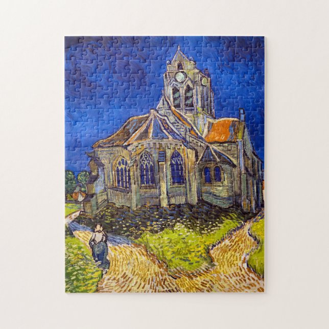 Vincent van Gogh - The Church at Auvers Jigsaw Puzzle (Vertical)